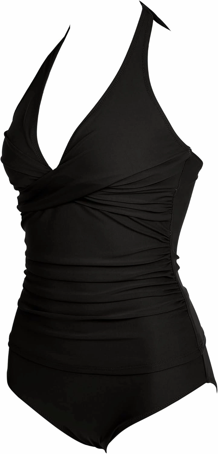 SUUKSESS Women Sexy Halter Tankini Bathing Suit Slimming Tummy Control Swimsuit