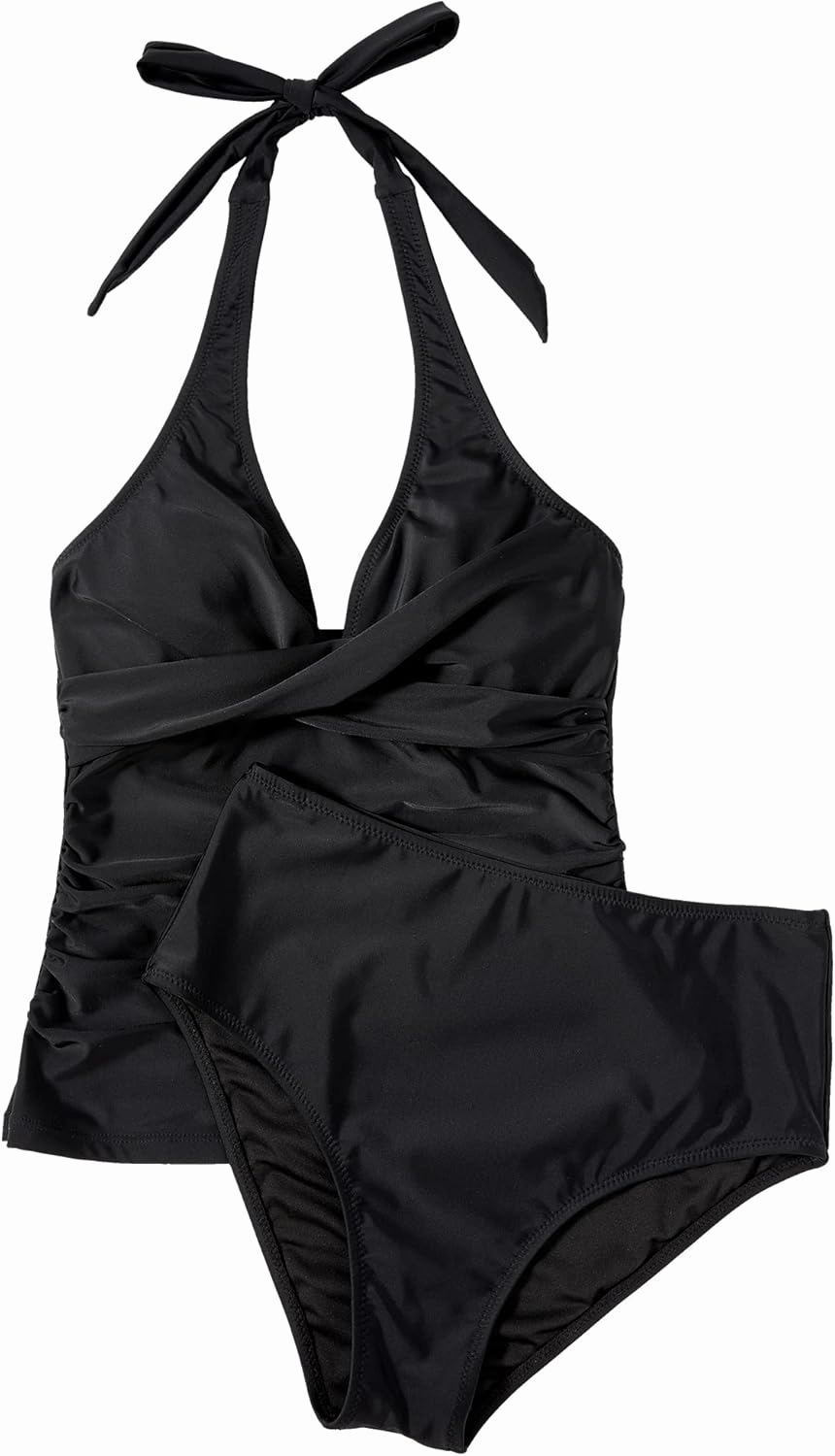 SUUKSESS Women Sexy Halter Tankini Bathing Suit Slimming Tummy Control Swimsuit