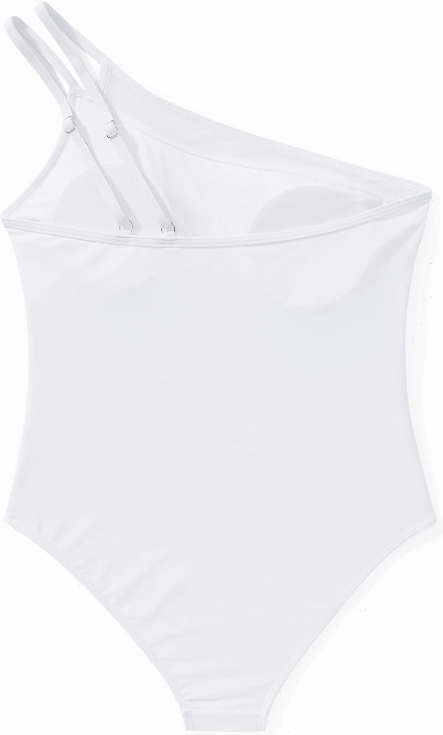 SUUKSESS Women Tummy Control One Piece Swimsuit Mesh One Shoulder Bathing Suit