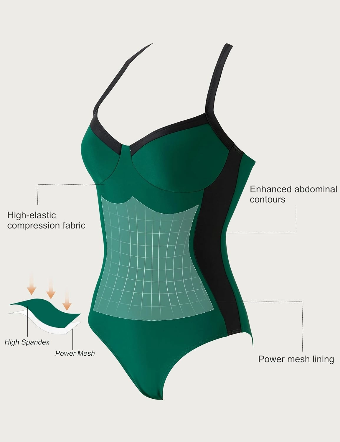 SUUKSESS Womens Tummy Control One Piece Swimsuit Sexy Crisscross Back Bathing Suit