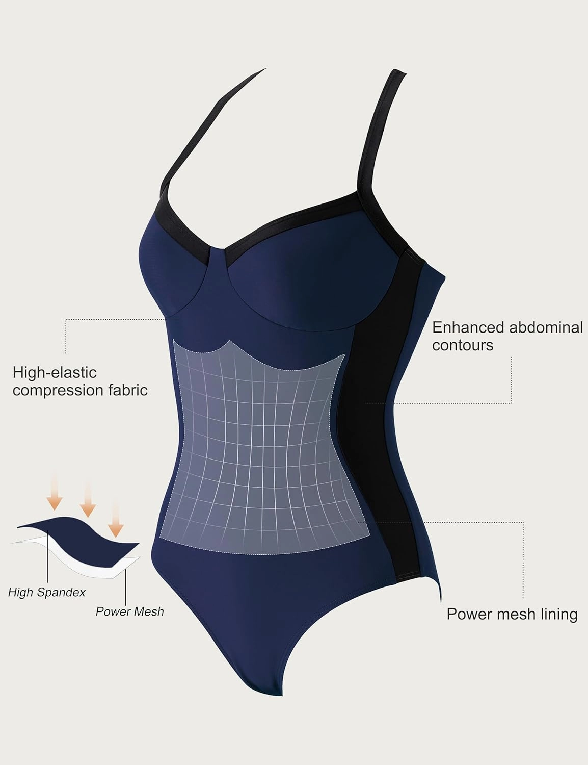 SUUKSESS Womens Tummy Control One Piece Swimsuit Sexy Crisscross Back Bathing Suit