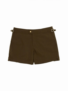 Tailored Brown Swimsuit With Adjustable Straps