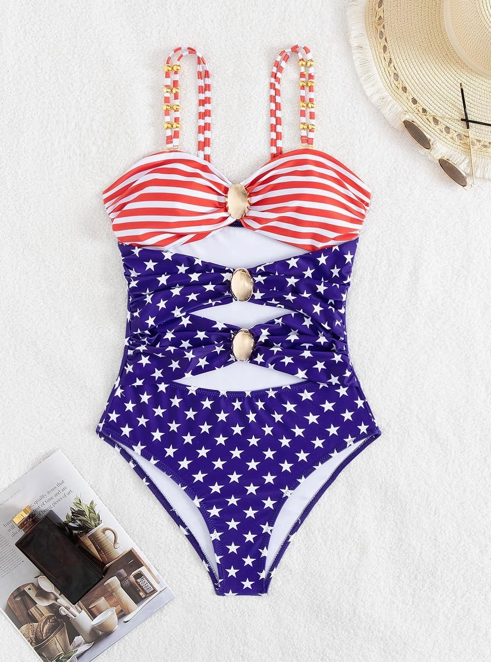Tainehs Women's One Piece Swimsuits Color Block Tummy Control High Waisted Bathing Suit