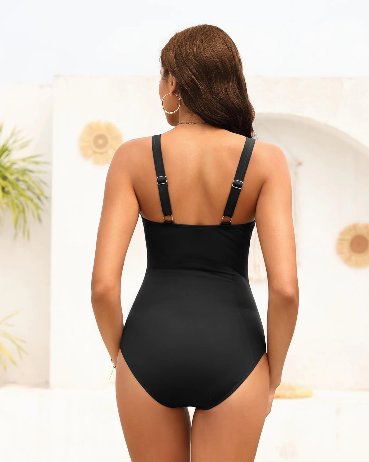 Tempt Me Women Ruched Slimming One Piece Swimsuits Tummy Control Vintage Bathing Suits