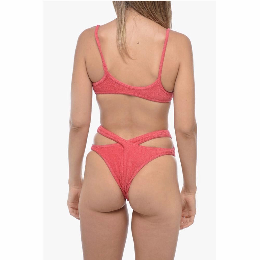 The Attico Terry One-Piece Swimsuit with Criss-Cross Straps on the Women's Back
