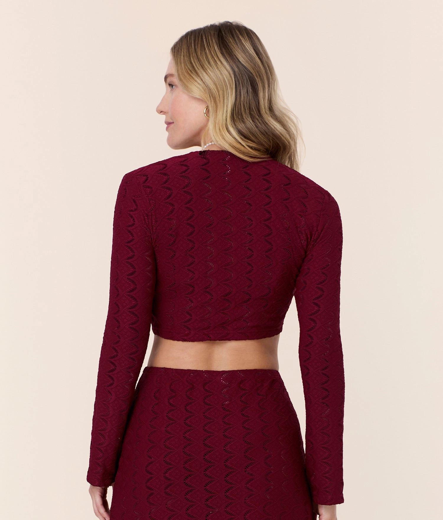 The Crete Jacket - Scallop Crochet - Syrah