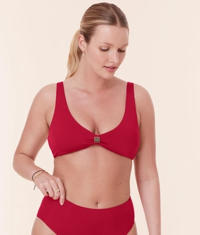The Dalia Bikini Top - Eco Nylon - Garnet