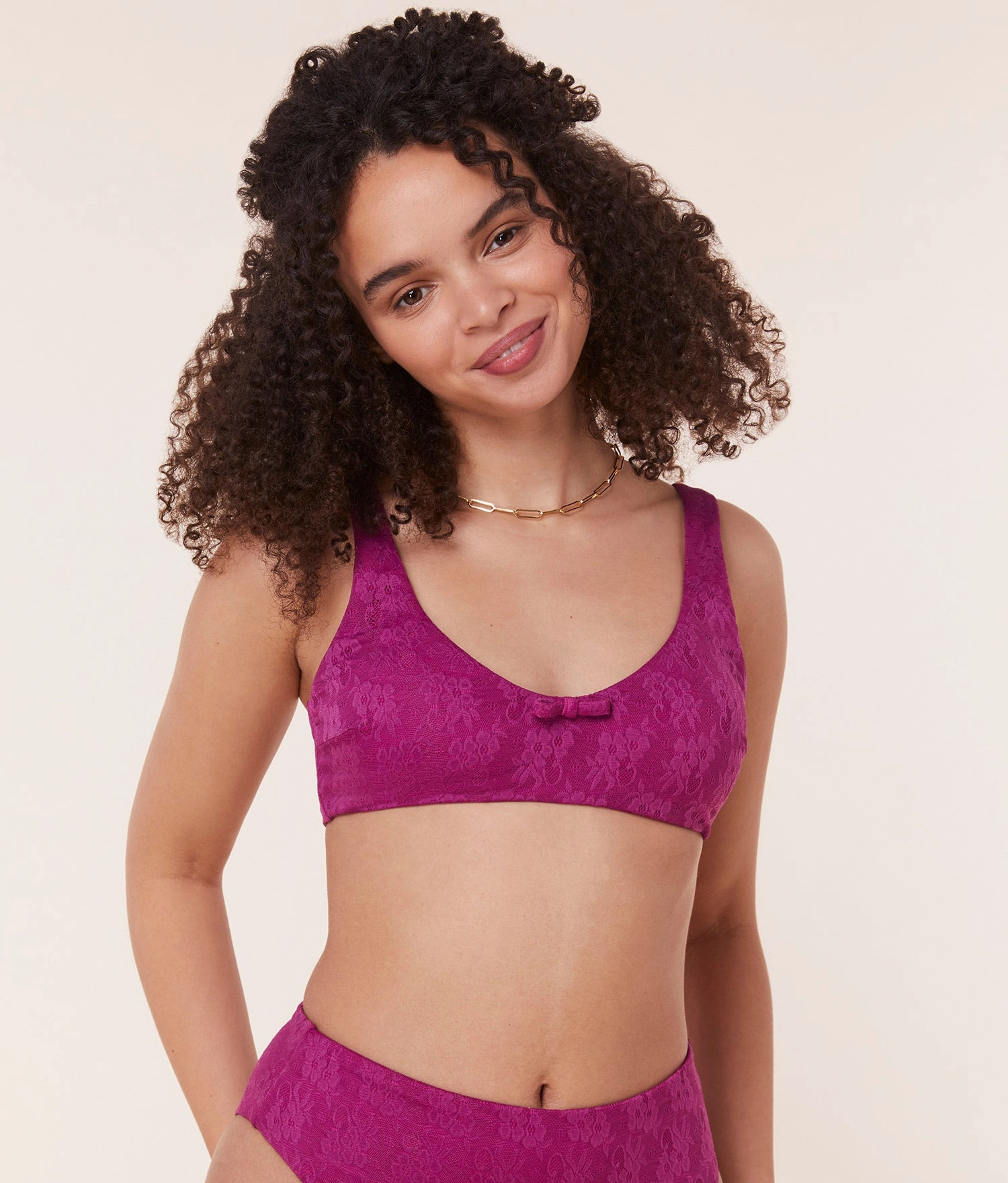 The Delray Bikini Top - Floral Lace - Aurora