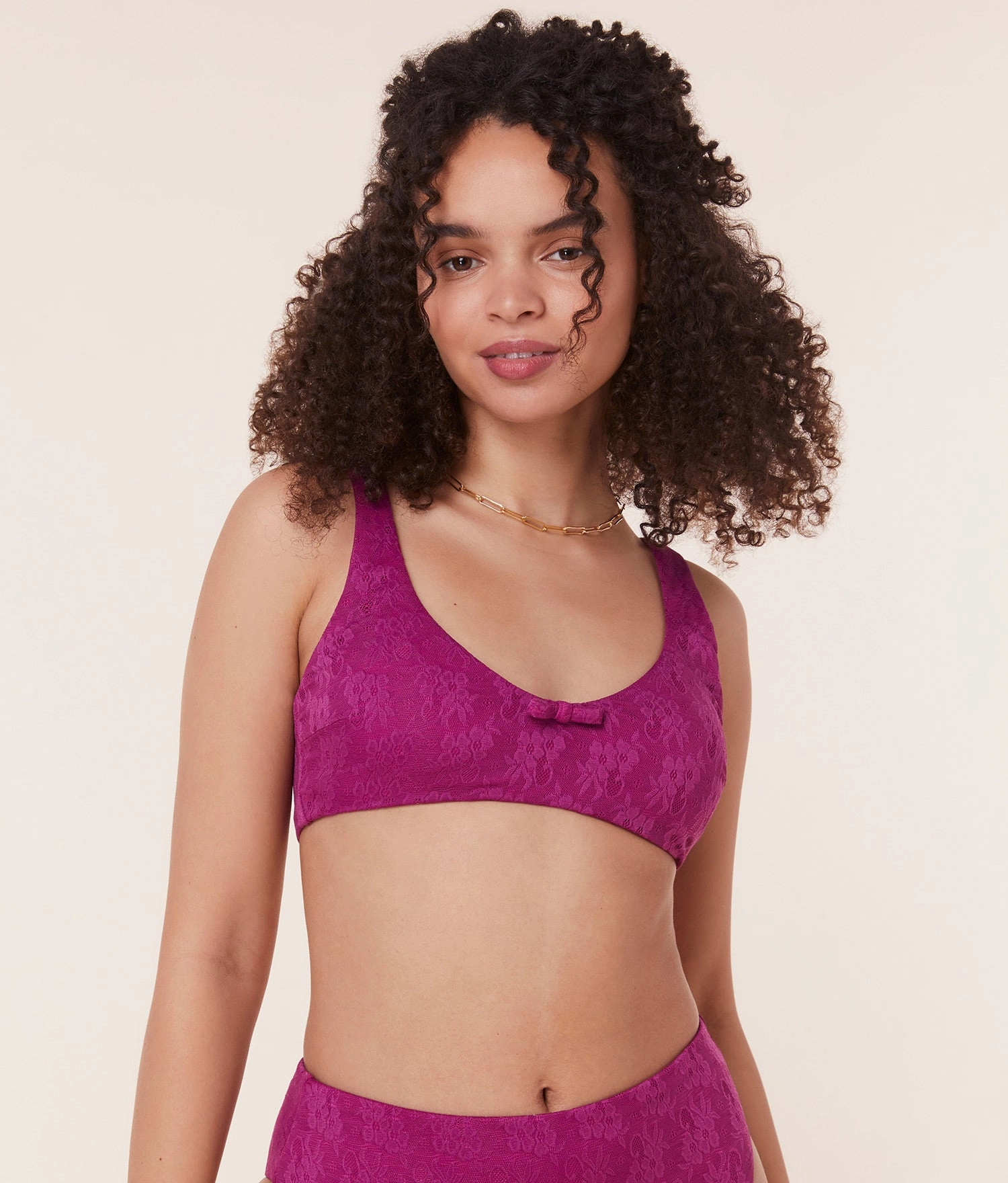 The Delray Bikini Top - Floral Lace - Aurora