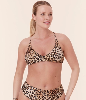 The Elwood Bikini Top - Eco Nylon - Leopard