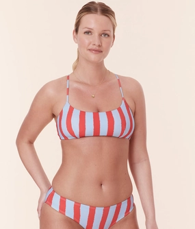 The Fiji Bikini Top - Eco Nylon - Candy Stripe
