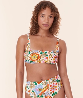 The Havana Bikini Top - Eco Nylon - Bird Floral