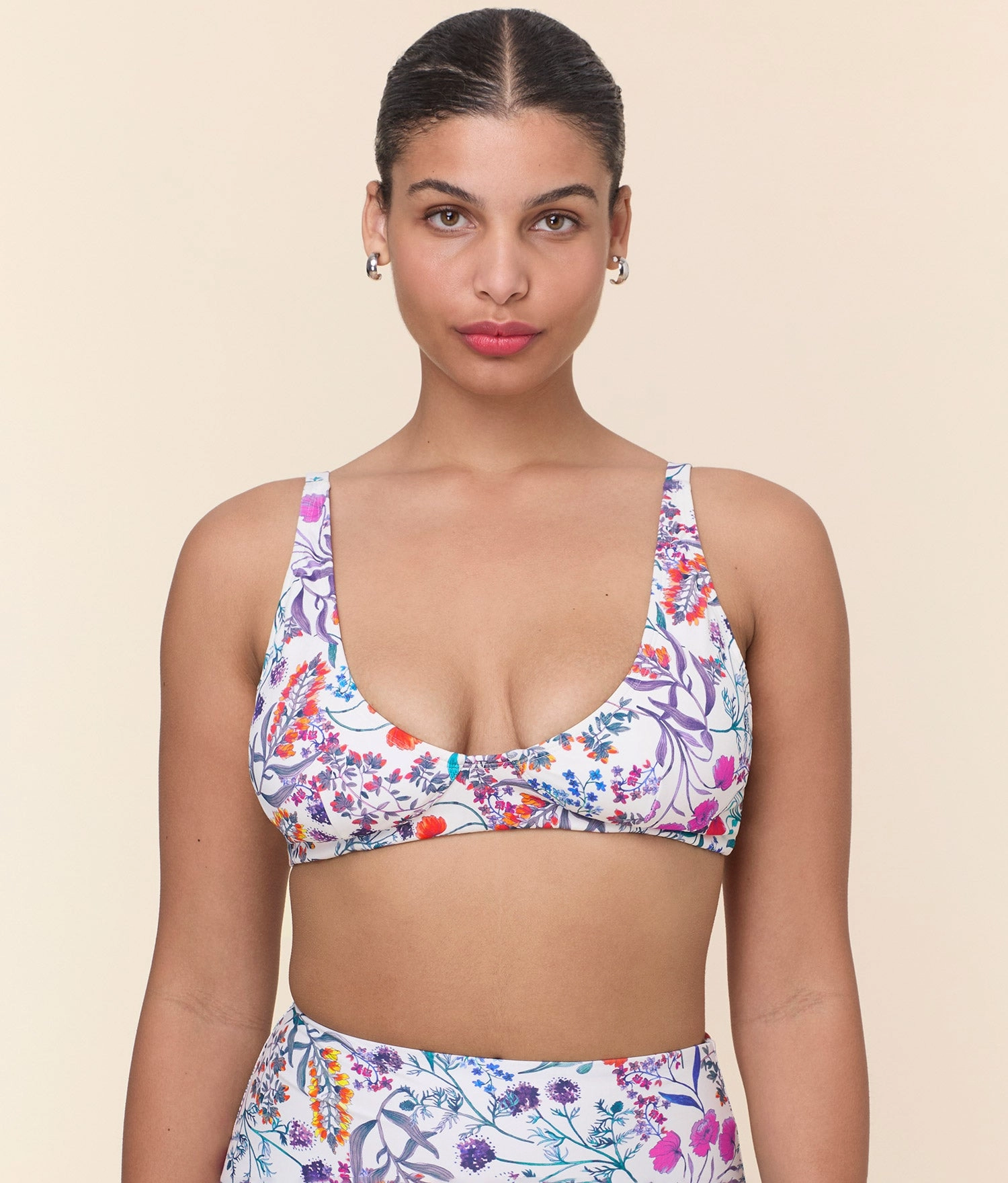 The Mila Bikini Top - Eco Nylon - Botanical Floral