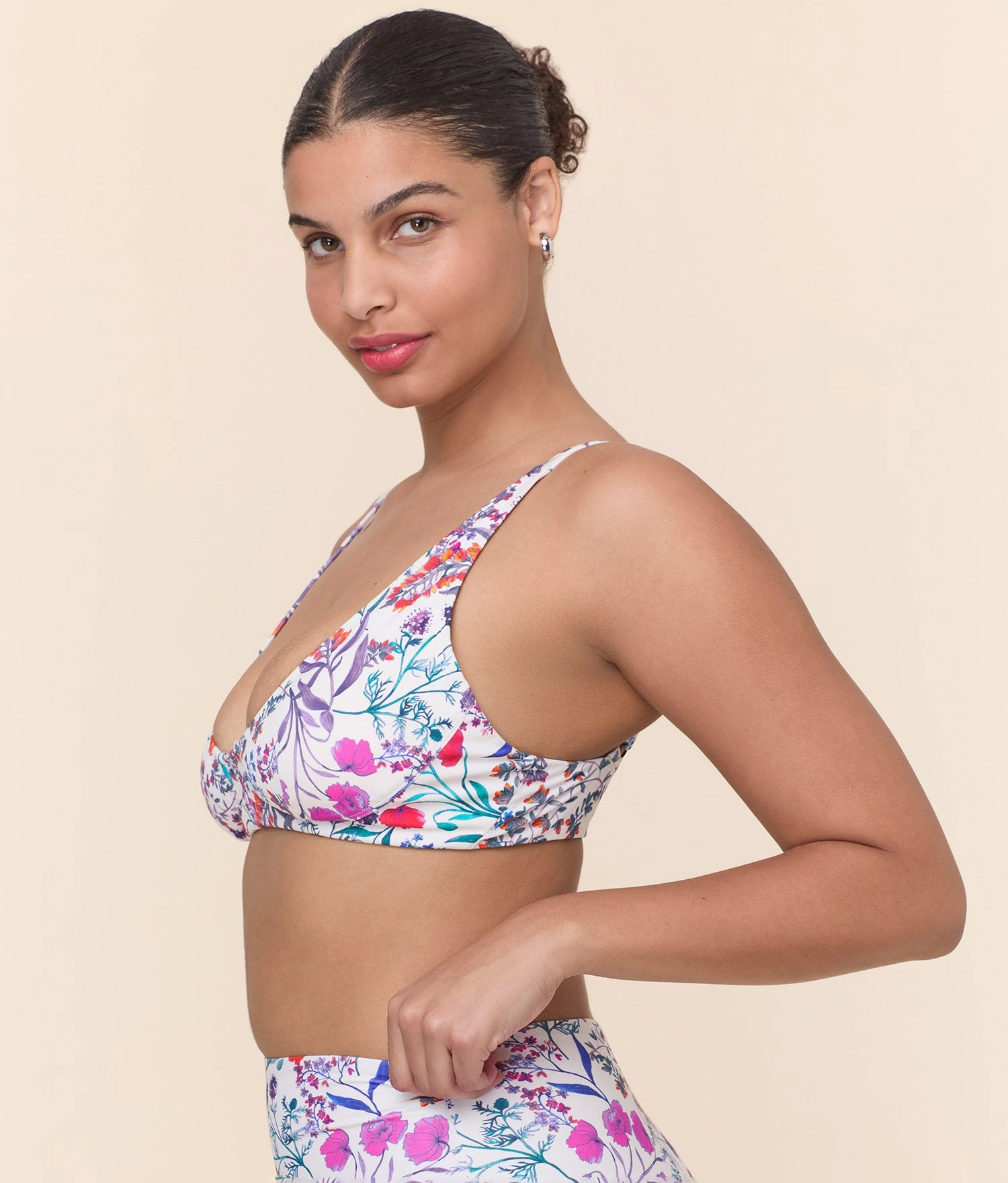 The Mila Bikini Top - Eco Nylon - Botanical Floral