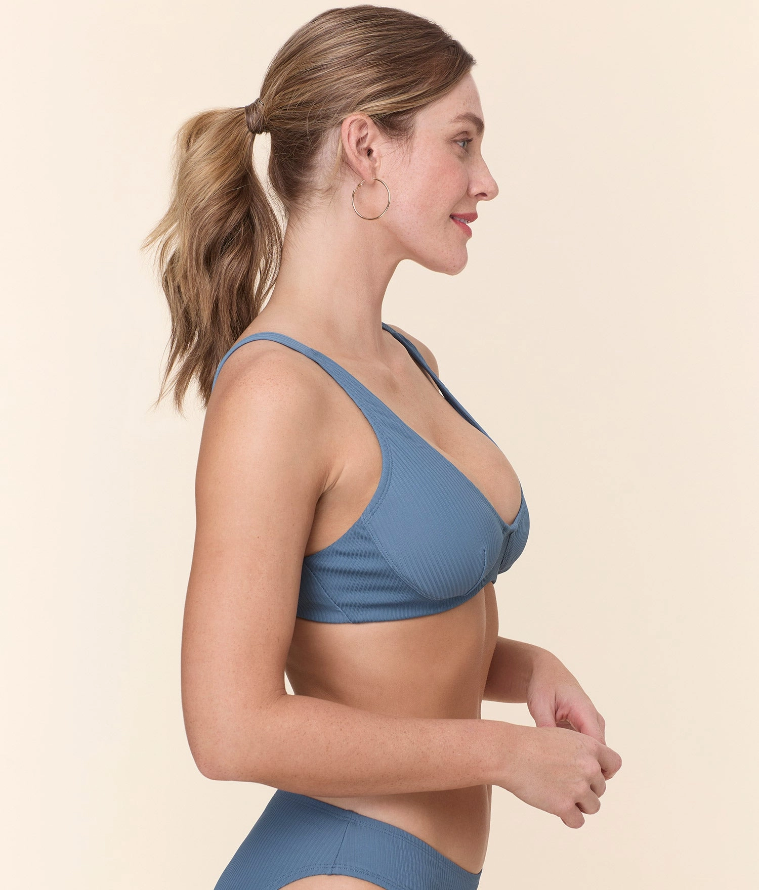 The Mila Bikini Top - Eco Ribbed - Slate