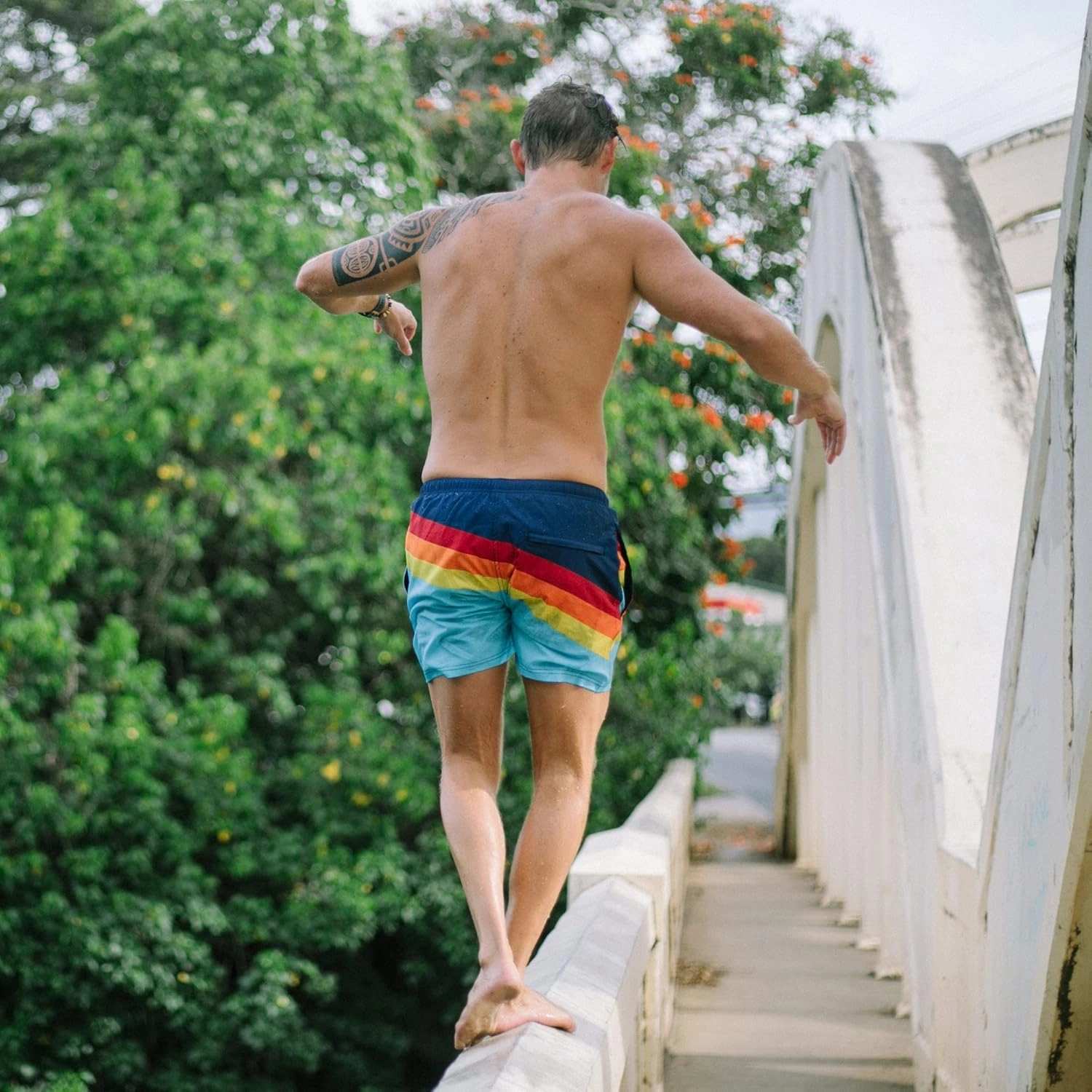 Third Wave Premium Swim Trunks - Men's 5 Inch Inseam Quick Dry Swim Shorts for Beach and Swimming