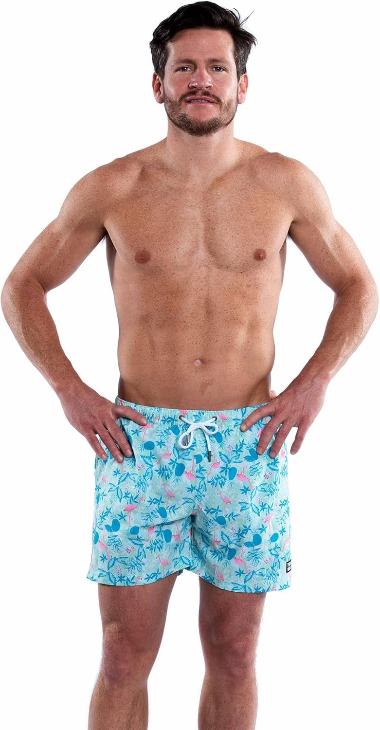 Third Wave Premium Swim Trunks - Men's 5 Inch Inseam Quick Dry Swim Shorts for Beach and Swimming