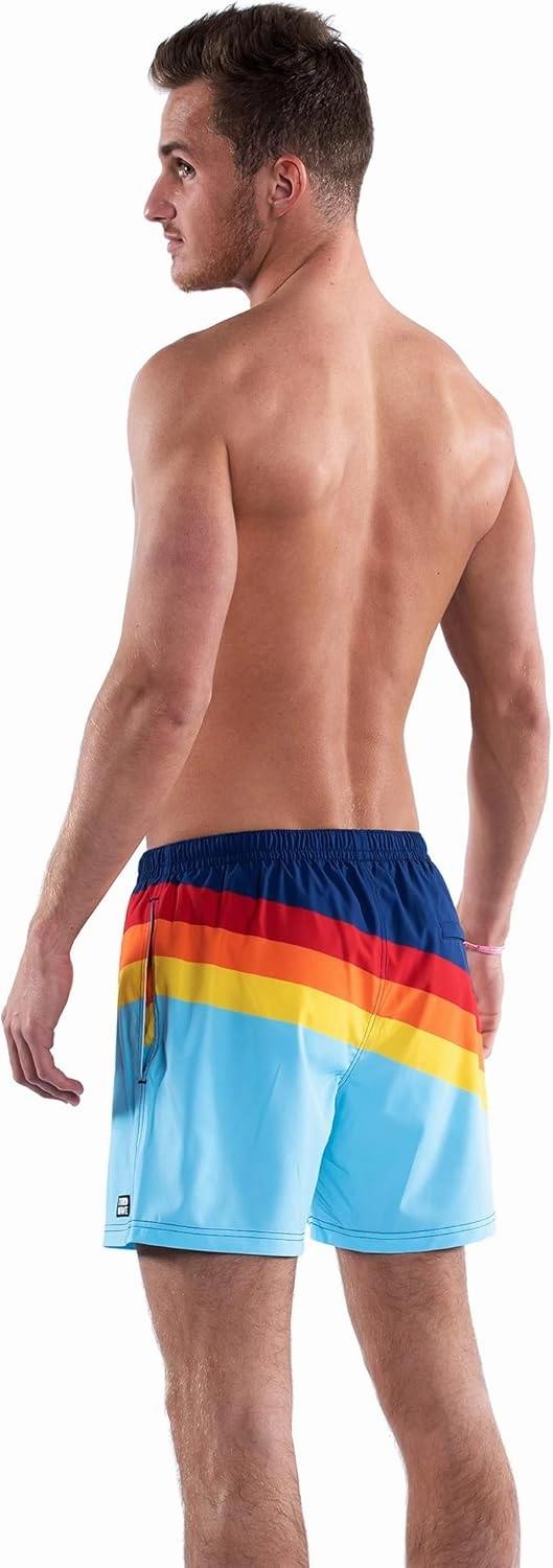 Third Wave Premium Swim Trunks - Men's 5 Inch Inseam Quick Dry Swim Shorts for Beach and Swimming