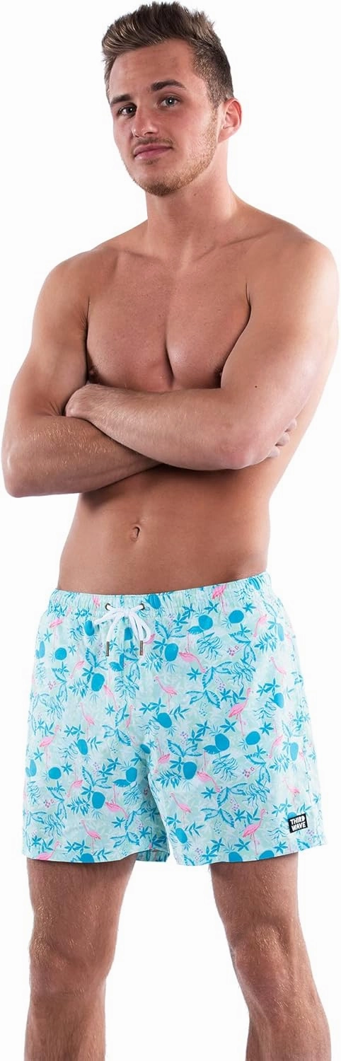 Third Wave Premium Swim Trunks - Men's 5 Inch Inseam Quick Dry Swim Shorts for Beach and Swimming