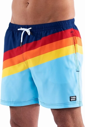 Third Wave Premium Swim Trunks - Men's 5 Inch Inseam Quick Dry Swim Shorts for Beach and Swimming