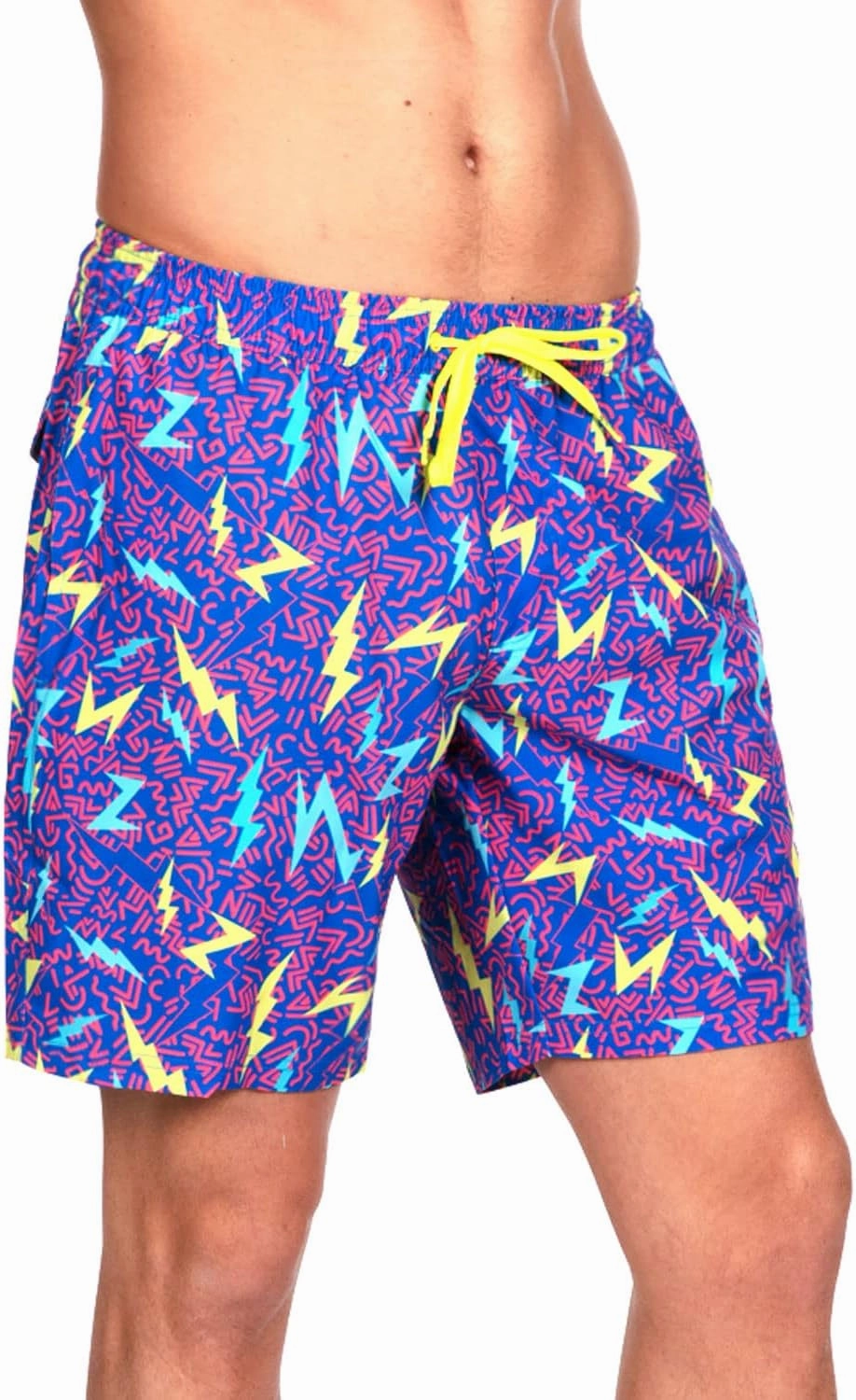 Tipsy Elves Men's Swim Trunks 7 Inch Inseam Classic Fit with Mesh Liner - Quick-Dry Funny Swimwear Bathing Suit