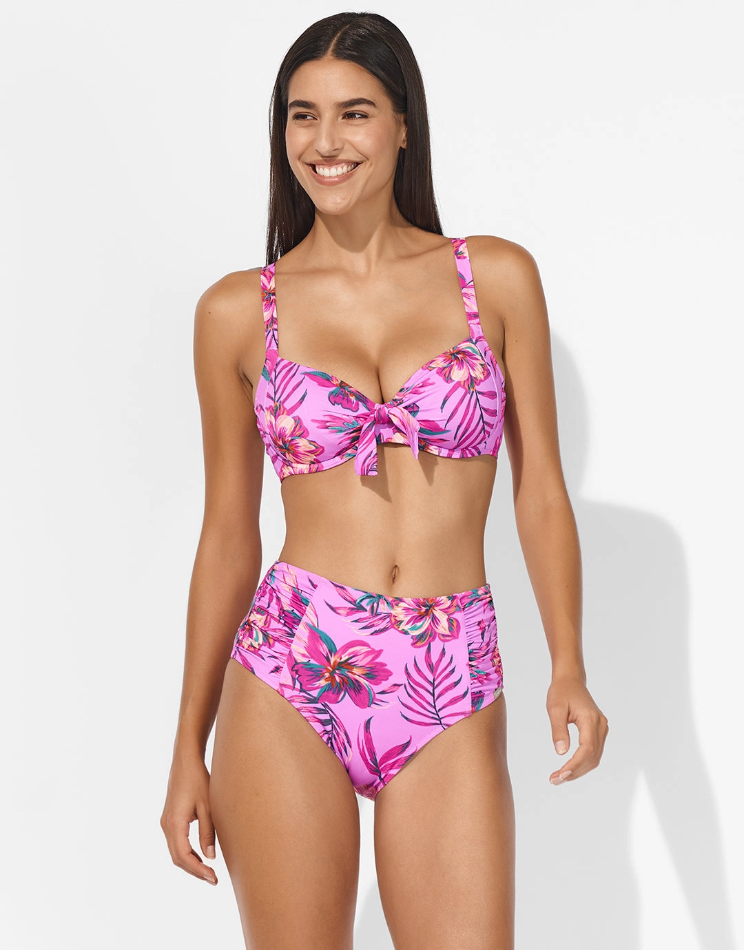 Tropic Radiance High Waist Bikini Pant - Electric Pink