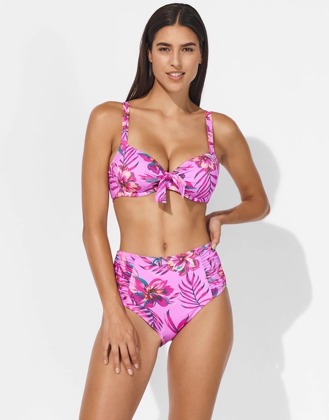 Tropic Radiance High Waist Bikini Pant - Electric Pink