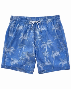 Trunks Surf & Swim Co. Chambray Sketch Palms Sano Swim Short