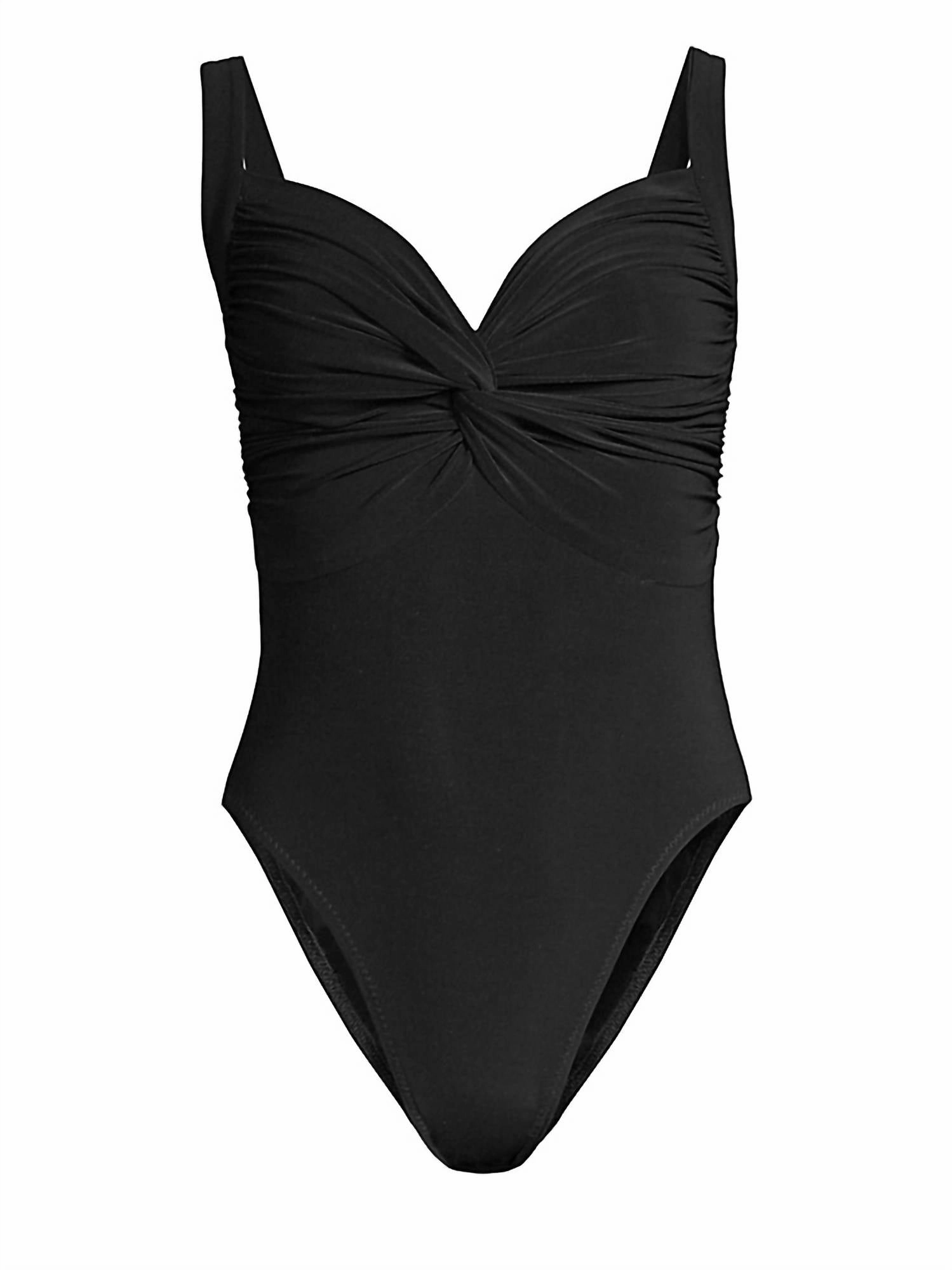 Twist Front Mio Swimsuit In Black