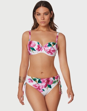 Valeria Moulded Underwired Bikini Set - White and Floral