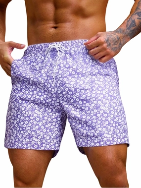 Verdusa Men's Drawstring Waist Swimwear Beach Shorts Swim Trunks with Pockets
