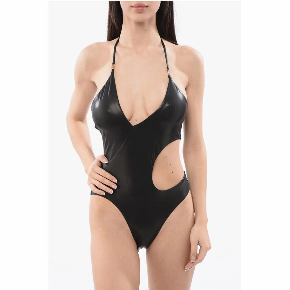 Versace Cut-out One-piece Swimsuit with LA GRECA Women's Logo