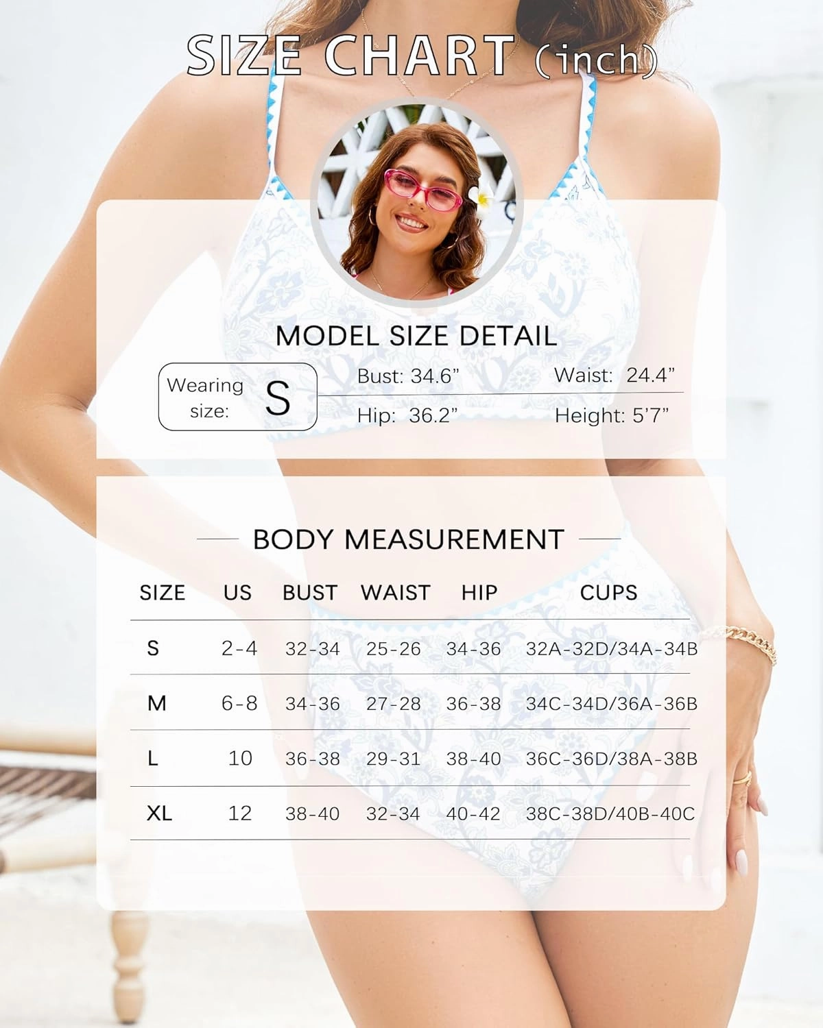 Women High Waisted Bikini Sets-Tummy Control Swimsuit Two Piece Bathing Suit Full Coverage Teen Triangle Top Floral