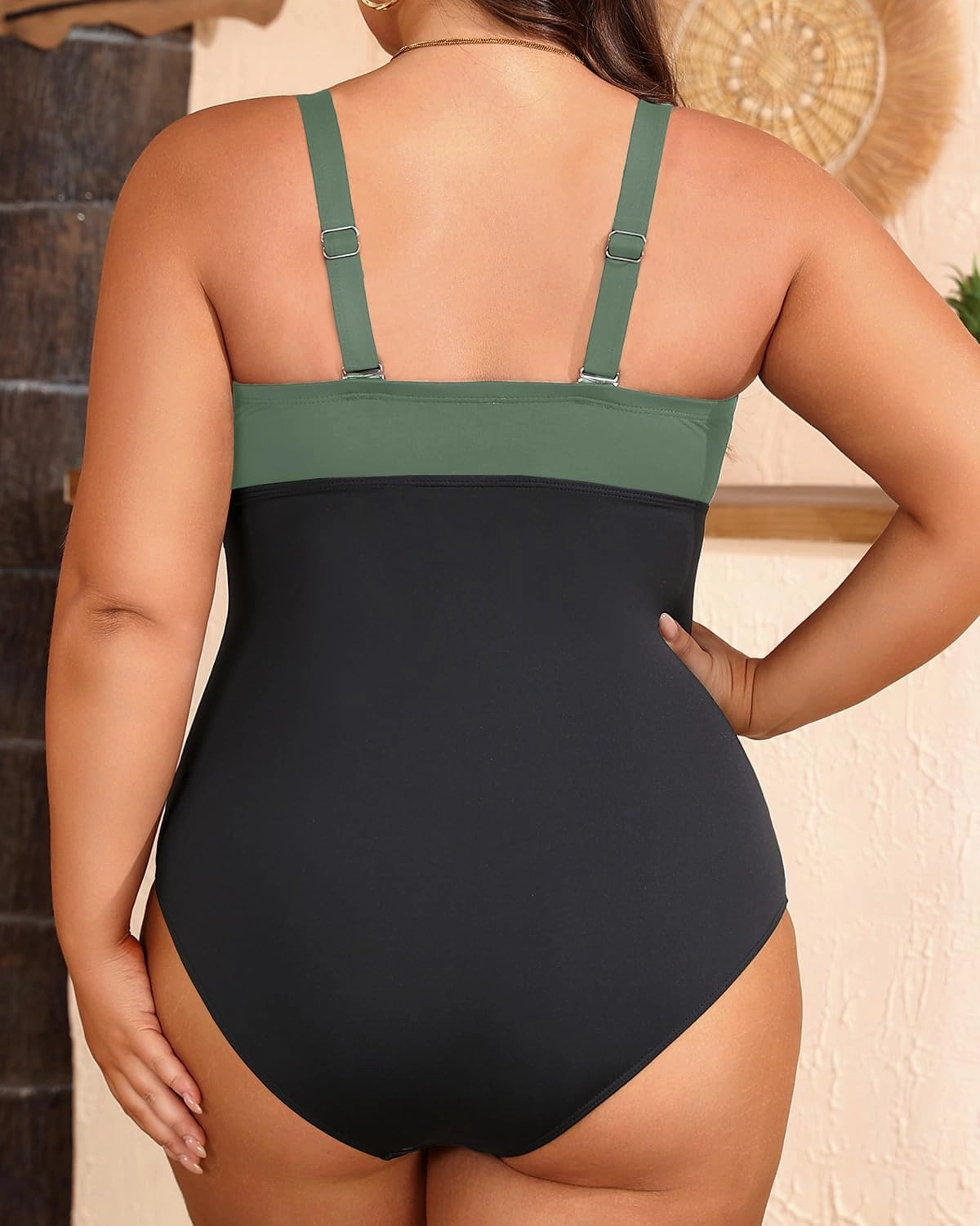 Women Plus Size One Piece Swimsuit - Tummy Control Bathing Suits Ruched Lace up Swimwear Bandeau Retro Swimsuits 2025