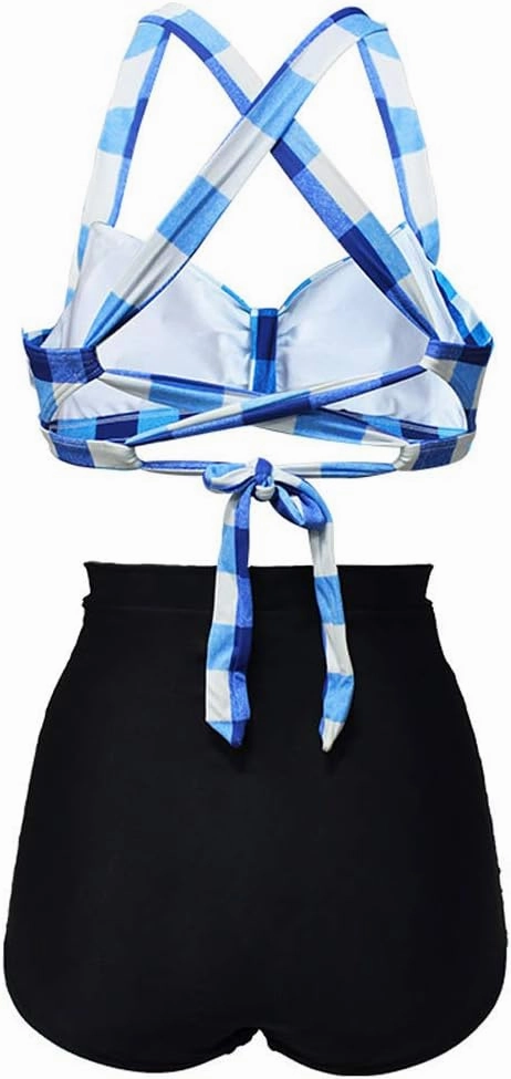 Women's Floral Halter High Waist Bikini Swimsuit Floral Printing Bathing Suits 2 Pieces