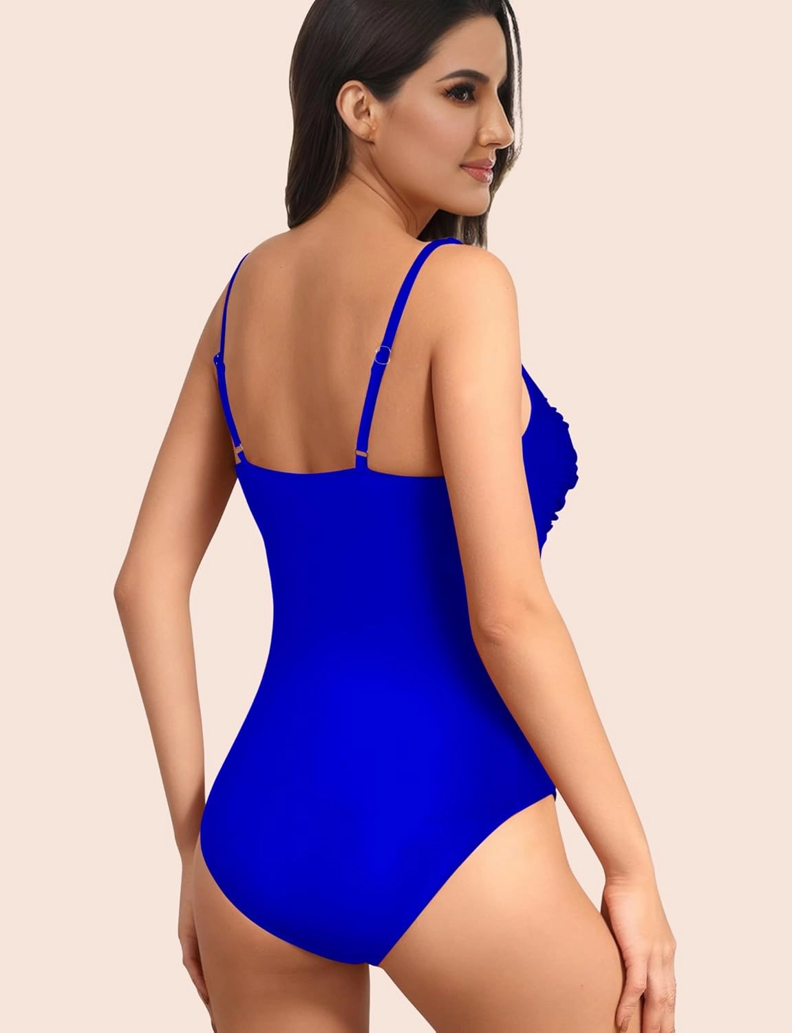 Women's One Piece Swimsuits Tummy Control Bathing Suits for Women Criss Cross Ruched Push Up Vintage Retro Swimwear