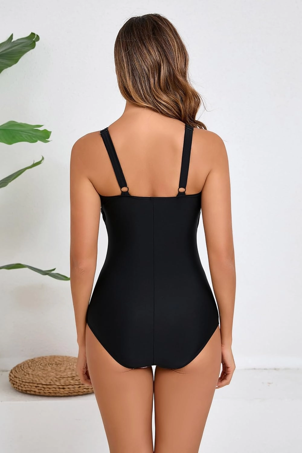 Women's Tummy Control One Piece Swimsuit Ruched Push Up Swimming Vintage Retro Bathing Suits