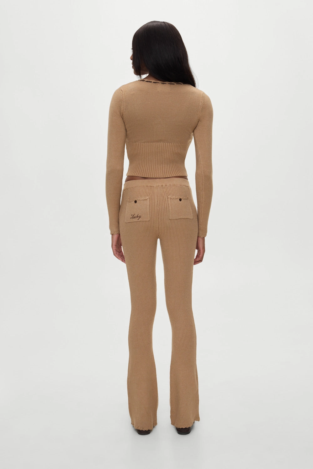 x BELLA HADID Texas Knit Pants - Caramel