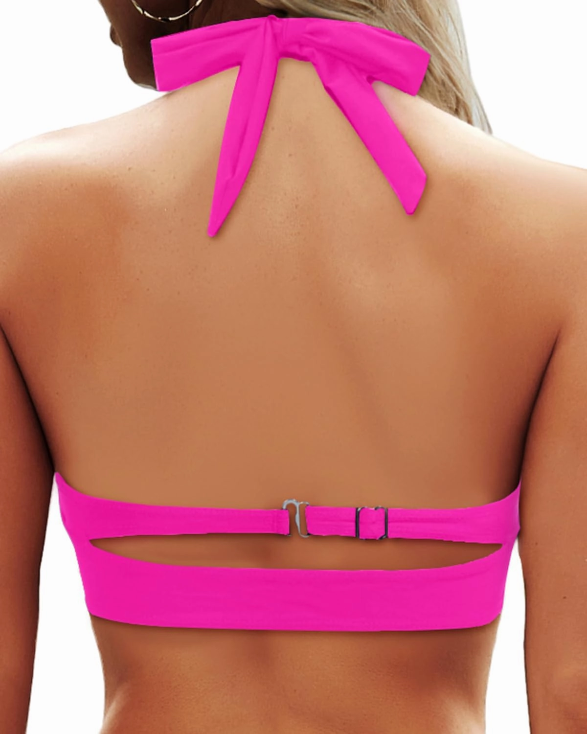 Yonique Women Halter Bikini Top Only Retro Swimsuit Top Push Up Bathing Suit Top No Bottom