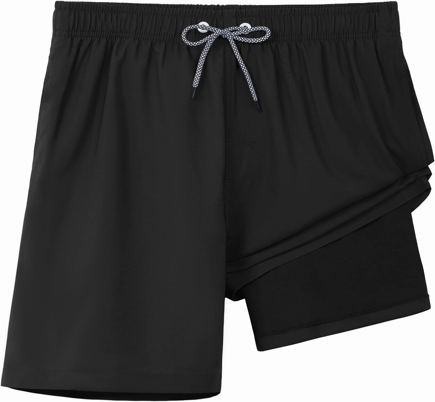 zeetoo Mens Swim Trunks with Compression Liner 5.5" Inseam Shorts Bathing Suit Quick Dry Swimsuit